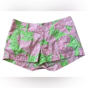 Lilly Pulitzer Pink Green Limeade Cheat Ya Preppy Cotton The Walsh Mini Shorts